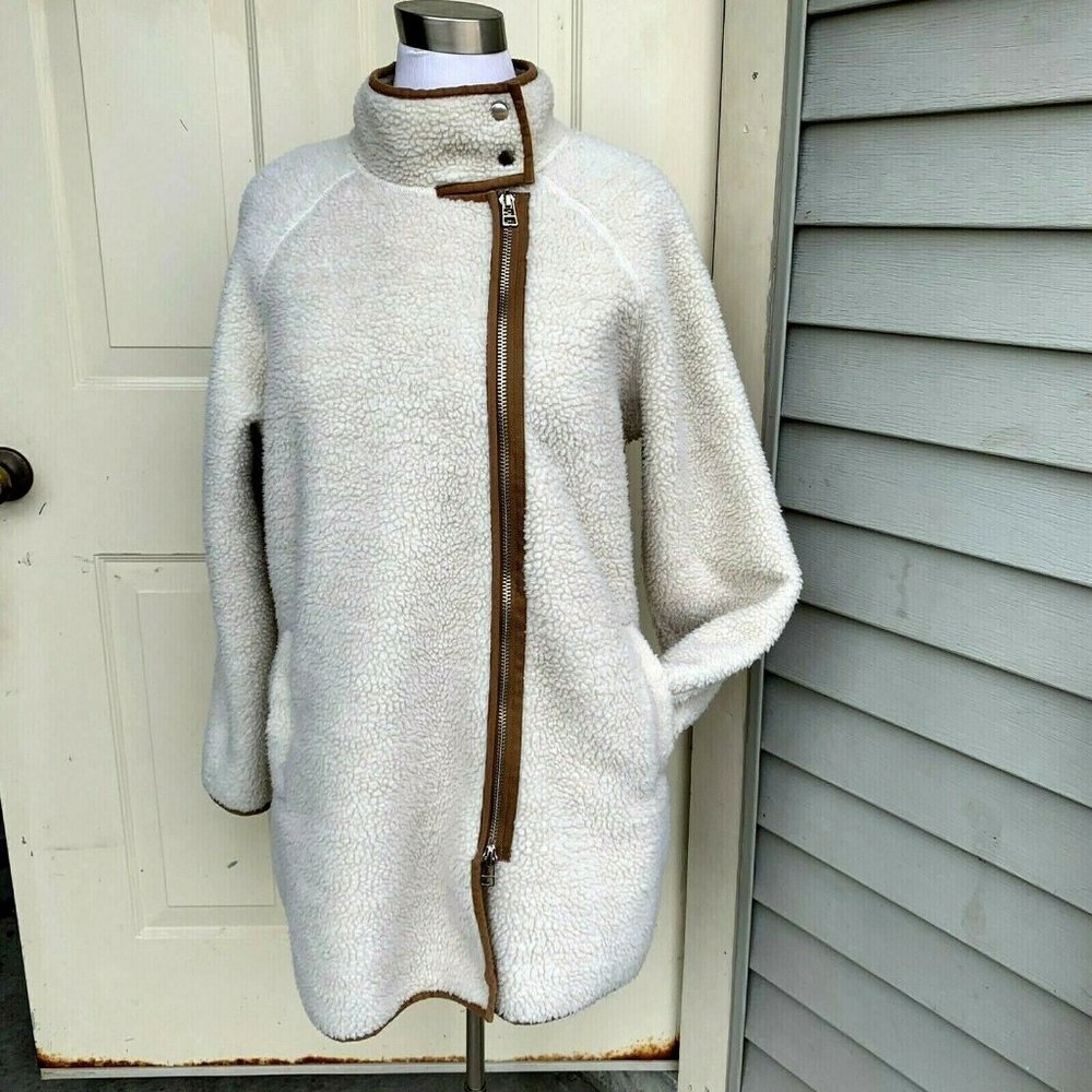 NWT C&C California textured 100% polyester front zipper coat size XL